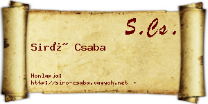 Siró Csaba névjegykártya