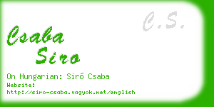 csaba siro business card